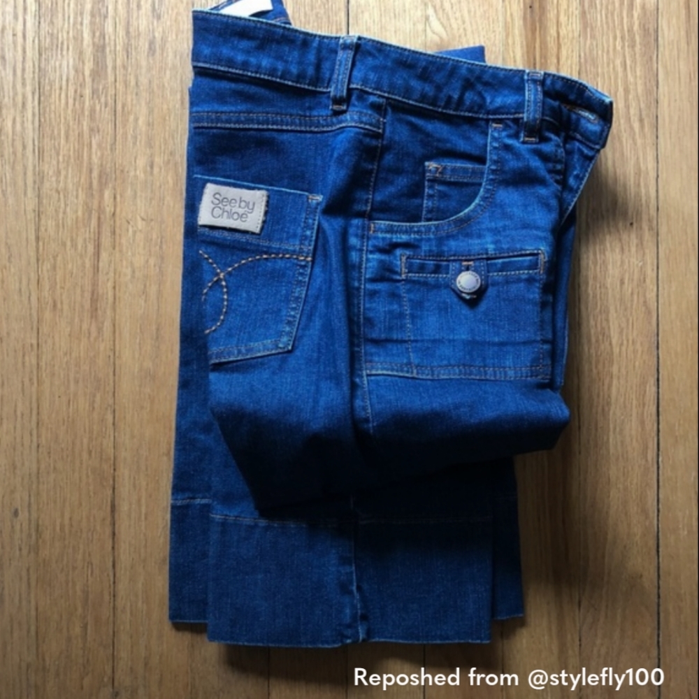 See By Chloe Deep Blue Straight-Leg Jeans